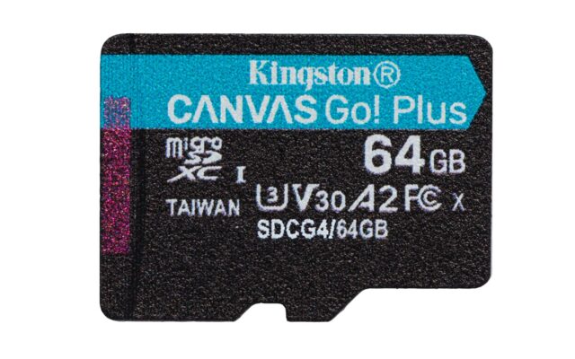Kingston Technology 64GB microSDXC Canvas Go Plus Gen4 200MB/s A2 U3 V30 Card + Adapter - imagine 2