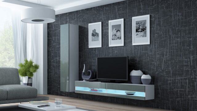 Cama TV stand VIGO NEW 30/180/40 white/grey gloss - imagine 5