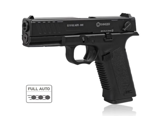 Air rifle pistol Ranger GL18 Full Auto Blowback Kal.4.5 BBS 18-shots KWC - imagine 2