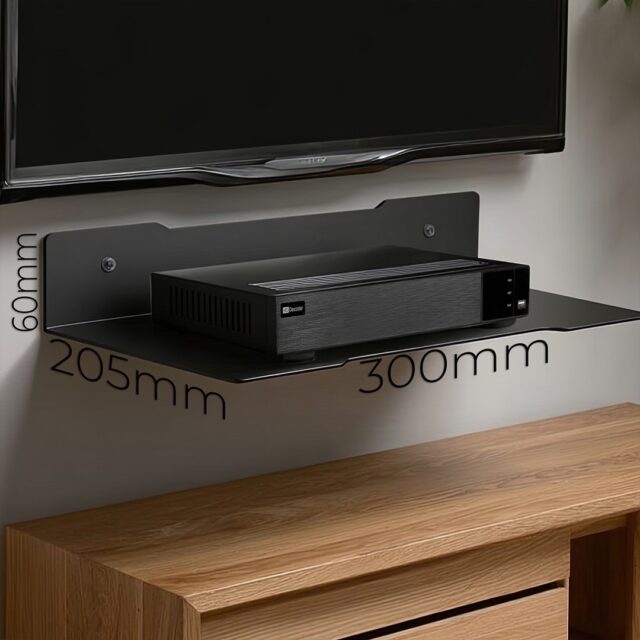 Maclean decoder wall shelf  single  max. 5kg  steel  MC-122 - imagine 9