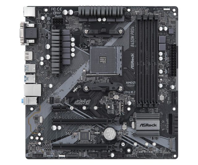 Asrock B450M Pro4 R2.0 AMD B450 Socket AM4 micro ATX - imagine 2