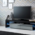 TV SOLO cabinet 200x45x35 black/gloss grey