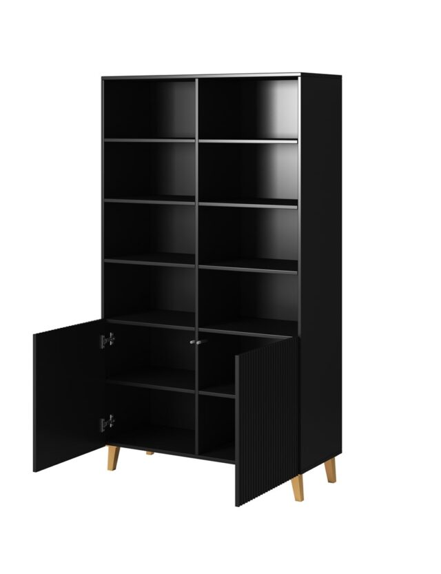 PAFOS bookcase 100x40x176.5 cm matte black - imagine 2