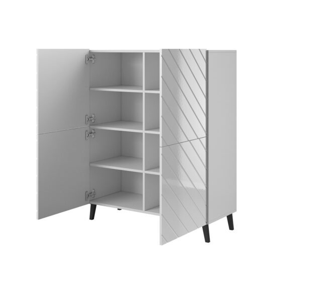 Shelving ABETO 100.5 x 40 x 121.5 cm white/gloss white - imagine 2