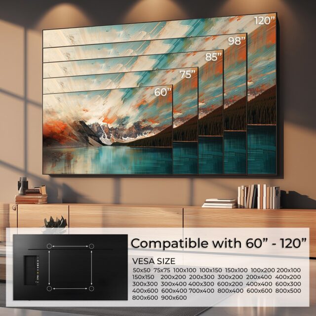 Maclean TV or monitor mount  max. VESA 900x600  60-120   120kg  black  MC-750N - imagine 10