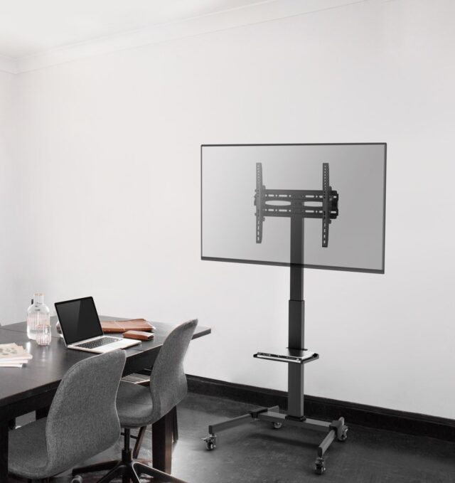 Gembird TVS-55T-01 TV floor stand with caster wheels (tilt)  32  - 55   black - imagine 6