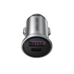 Vention Two-Port USB A+A(30+30) Car Charger Gray Mini Style Aluminium Alloy Type - imagine 2