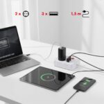 Maclean power strip  extension cord 2 sockets + 3xUSB  110-240V AC 50/60Hz  2.1A max 2500W  1.5m  white  MCE387 W - imagine 9