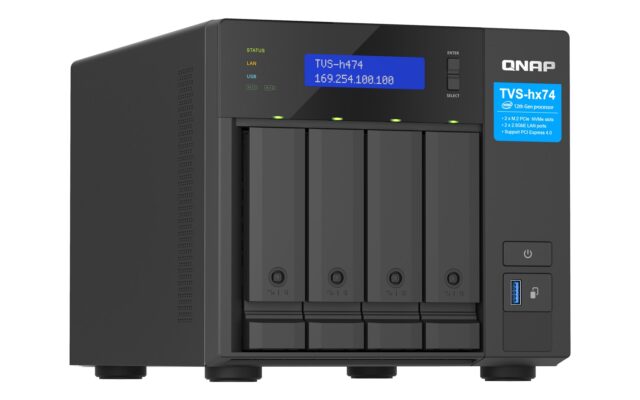 QNAP TVS-H474 NAS Tower Intel® Pentium® G7400 8 GB DDR4 QuTS hero Black - imagine 4