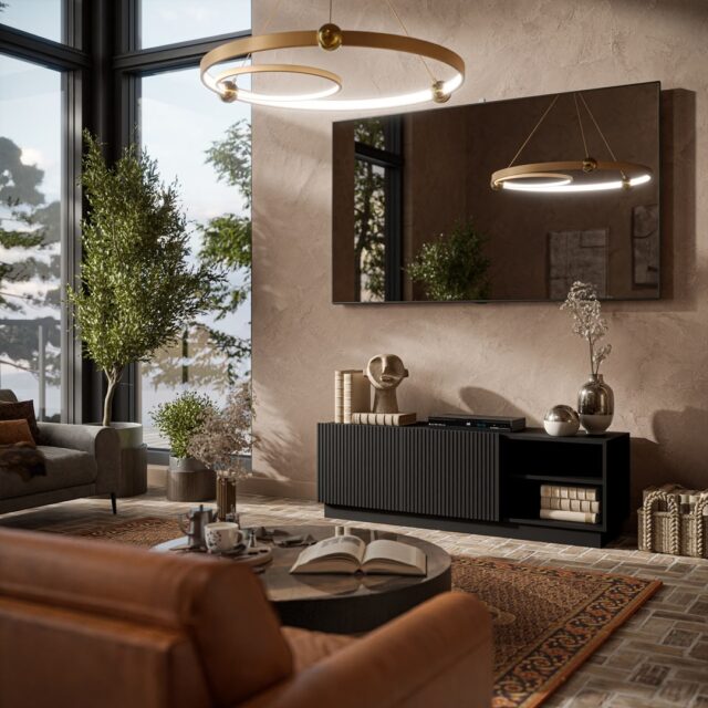 Cama LIVERTI TV cabinet 150x42x48 black - imagine 3