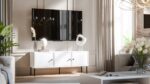 Cama RTV 3D cabinet PALAZZO BIS 151x40x60 white matt - imagine 3