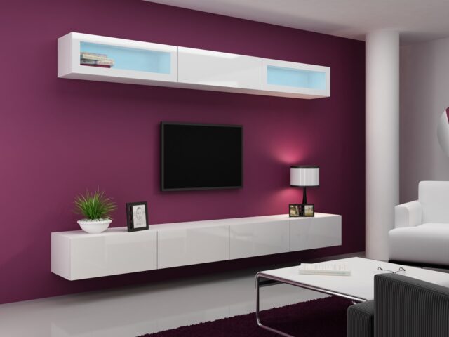 Cama TV stand VIGO 140 30/140/40 white/white gloss - imagine 11