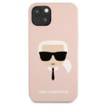 Karl Lagerfeld KLHCP13SSLKHLP iPhone 13mini 5,4" light pink hardcase Silicone Karl`s Head - imagine 3
