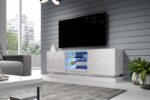 Cama TV cabinet QIU 160 MDF white gloss/white gloss - imagine 5