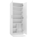 Filing cabinet OLIV 2D 74x35x180 cm  white - imagine 2