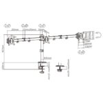 Gembird MA-D3-01 Adjustable desk 3-display mounting arm (rotate  tilt  swivel)  17”-27”  up to 7 kg - imagine 2