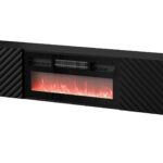 Cama RTV cabinet LARA 183x35x37 black matt + black fireplace