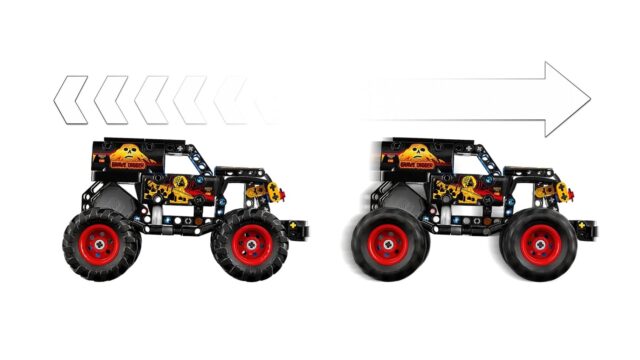 LEGO TECHNIC 42219 Monster Jam Grave Digger Fire and Ice - imagine 6