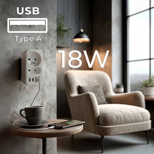 Current socket x2 + 4xUSB Maclean  splitter with 2 sockets  2xUSB A  2xUSB C PD 20W  1x16A + 1x6A  MCE249 F/W - imagine 10