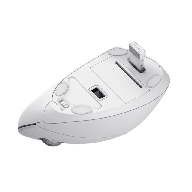 Trust Verto Vertical Ergonomic wireless mouse white (25132) - imagine 3