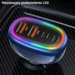 USAMS car charger 2xUSB-C 2xUSB-A C34 120W Fast Charge black CC169CC02 (US-CC169) - imagine 7