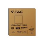V-TAC LED Panel 40W PHILIPS Driver 600x600mm Backlit 120Lm/W 4000K - imagine 2