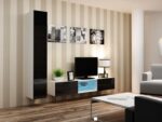 Cama Full cabinet VIGO '180' 180/40/30 white/black gloss - imagine 13