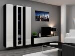 Cama Full cabinet VIGO '180' 180/40/30 white/black gloss - imagine 2