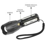 LED torch FL-600 with CREE XM-L2 18650 LED / 3x AAA (R03) - imagine 4