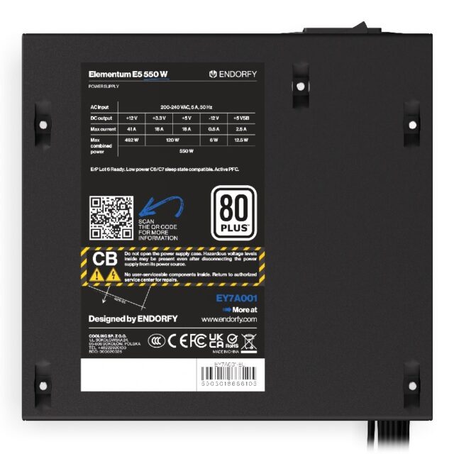 ENDORFY Elementum E5 450W power supply unit 24-pin ATX ATX Black - imagine 6