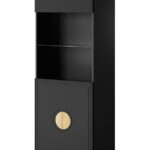 Display case PALAZZO 60x42x190 black + oak craft