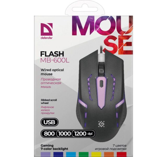 MOUSE DEFENDER FLASH MB-600L OPTIC LED 1200dpi 4P - imagine 7