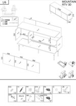 Cama 3D MOUNTAIN TV cabinet 154x40x55 black + gold - imagine 4