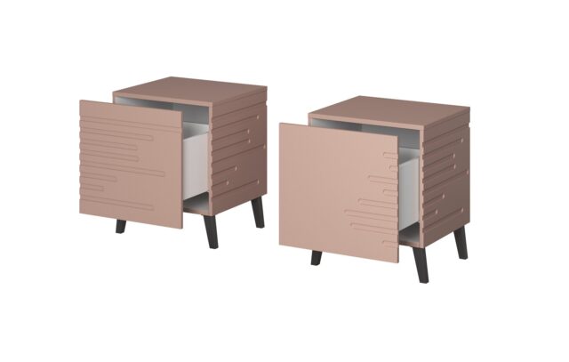 Cama bedside cabinet NOVA 44x40x52 pink matt - imagine 2