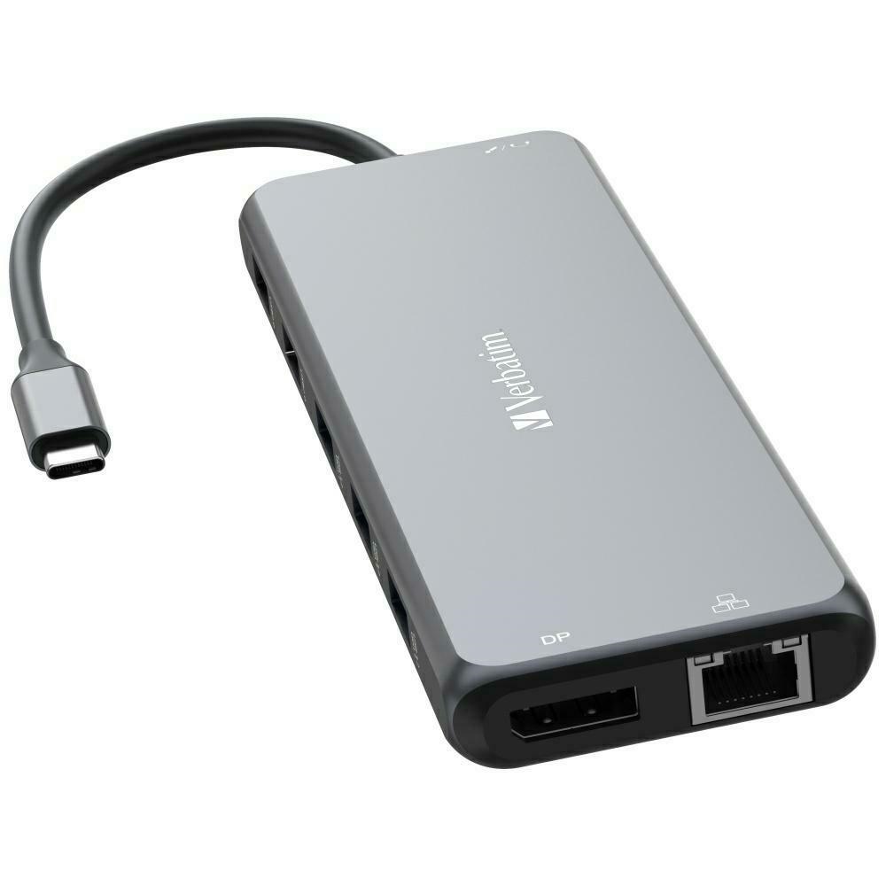 cps-9f992b516178d5f13a5d5ff6a6fba1de-2026-01-28-05-26-37 Verbatim Adapter Hub USB-C - 2xHDMI/DP/Eternet/6xUSB-A/Jack 3.5mm/2xUSB-C aluminum 32153 - imagine 1