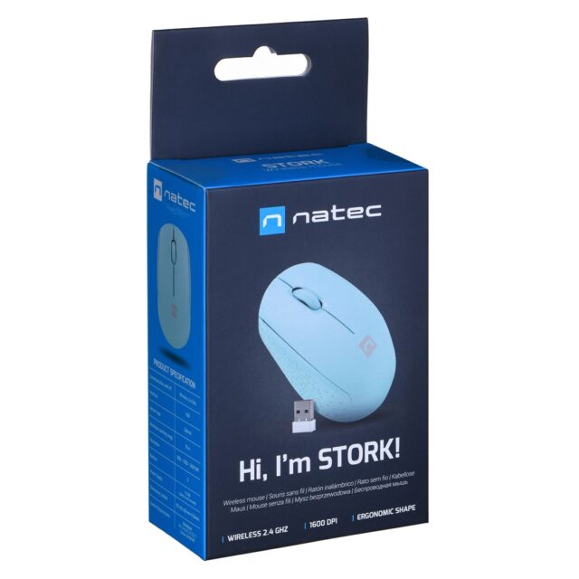 NATEC STORK mouse Home Ambidextrous RF Wireless + USB Type-A Optical 1600 DPI - imagine 7