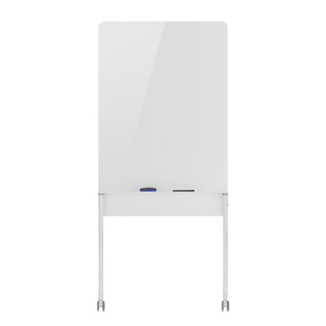 Ergo Office mobile dry erase board  vertical orientation  white  single sided  with shelf  board dimensions 1190x790mm  ER-305 - imagine 4
