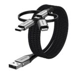 Vention USB 2.0 A Male to 3-in-1 Micro-B&USB-C&Lightning Male Cable 1M Gray Aluminum Alloy Type