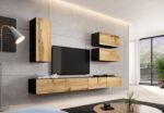 Cama TV stand VIGO 140 30/140/40 black/wotan oak - imagine 6