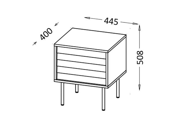 Cama Bedside cabinet  2 pcs. CORTINA 45x40x51 black - imagine 3