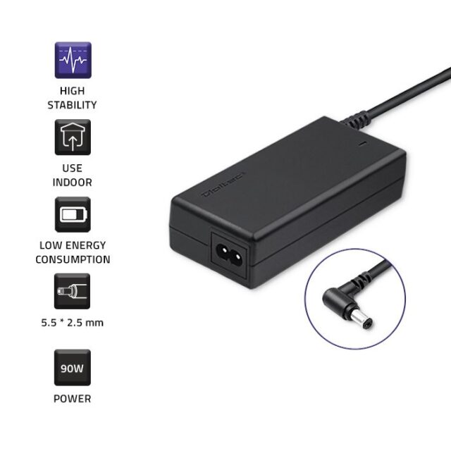 Qoltec 50076.90W power adapter/inverter Indoor Black - imagine 3