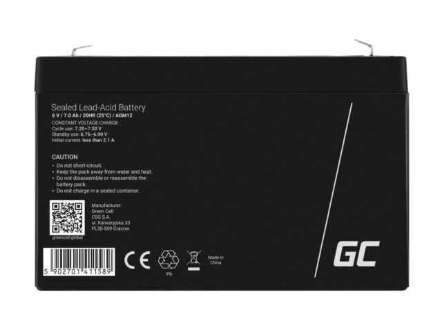 Green Cell AGM12 industrial rechargeable battery Sealed Lead Acid (VRLA) 7000 mAh 6 V - imagine 10