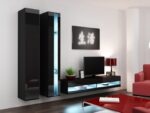 Cama TV stand VIGO NEW 30/140/40 black/black gloss - imagine 6