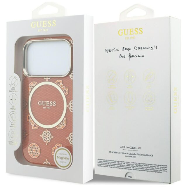 Case Guess IML Peony Dot MagSafe for  iPhone 17 Pro orange - imagine 8