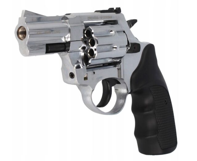 ZORAKI R1-K6L BAS alarm signal blank firing revolver  2.5  barrel  .22 Long Blank caliber  chrome flash (R1256MNP-BAS) - imagine 6