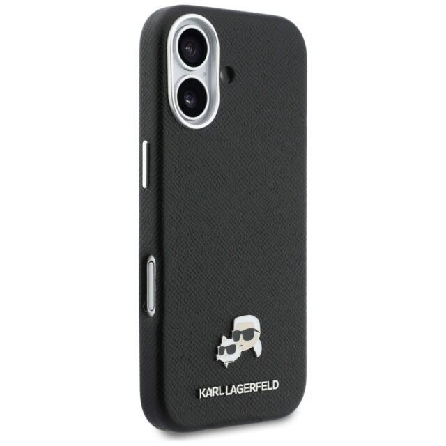 Case Karl Lagerfeld Karl & Choupette Head Pins Saffiano MagSafe for iPhone 17 black - imagine 4