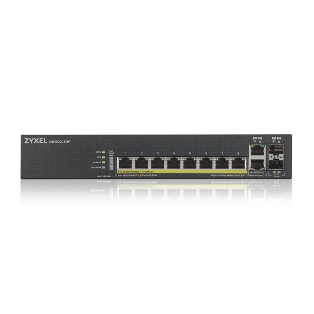 Zyxel GS1920-8HPV2 Managed Gigabit Ethernet (10/100/1000) Power over Ethernet (PoE) Black - imagine 2