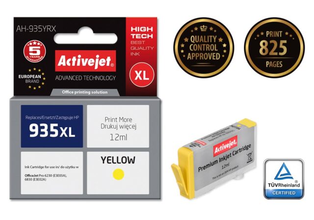 Activejet AH-935YRX ink for HP printer; HP 935XL C2P26AE replacement; Premium; 12 ml; yellow - imagine 2