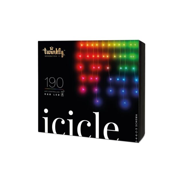 INTELLIGENT LED ICICLES TWINKLY 190 RGB 5X0.7M - imagine 6