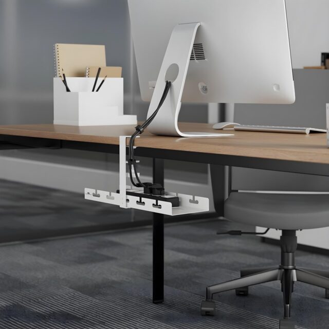 Maclean under-desk cable organizer  max. load 5kg  white  MC-105 W - imagine 7